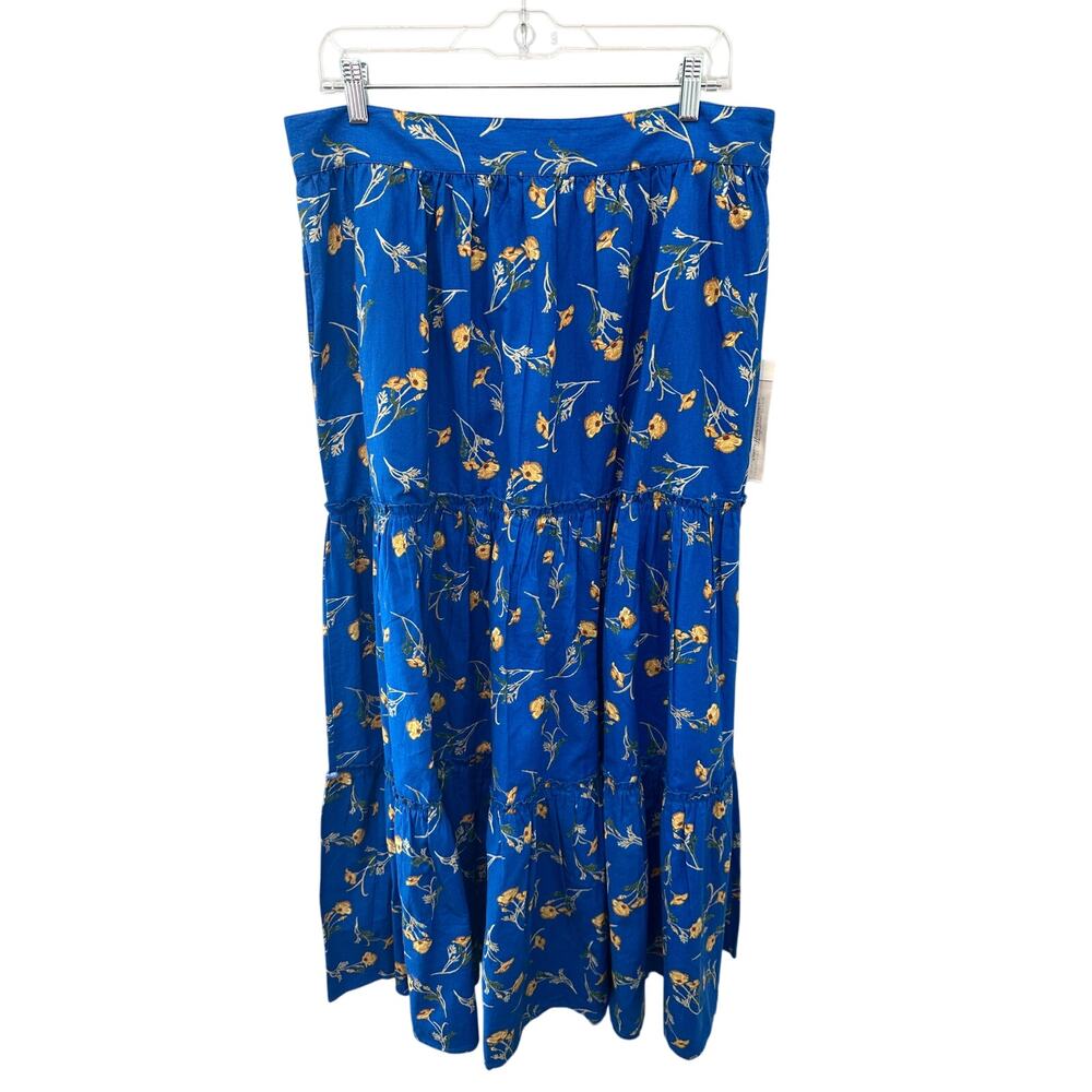 HAPPY x NATURE | Blue Floral Cotton Maxi Skirt NWT | XL